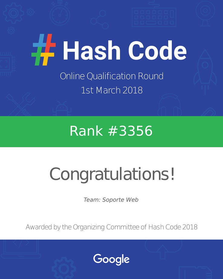 Google HashCode 2018 Soporte Web Team